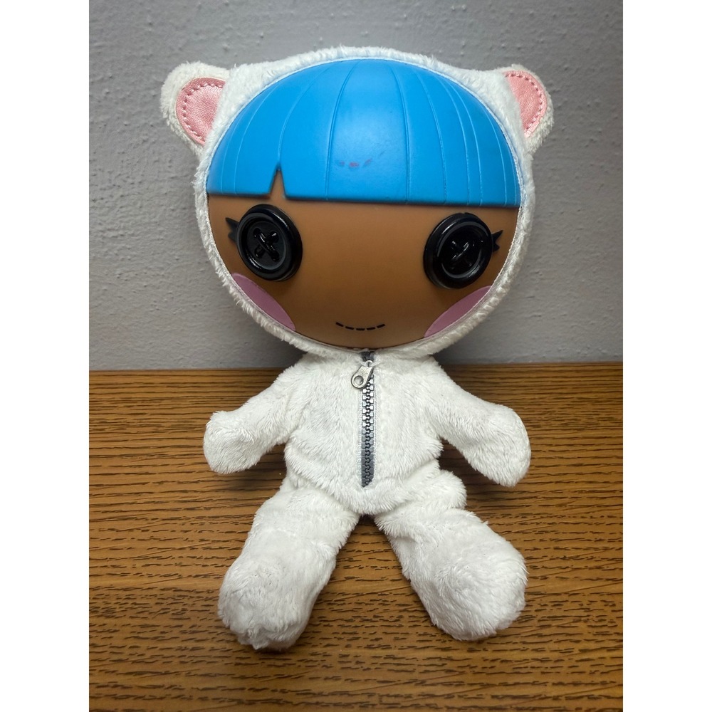 Lalaloopsy Littles Plush Doll White Bear Outfit Blue Hair Button Eyes 7 Inch
